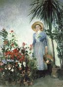 Olga Boznanska In the Hothouse oil painting reproduction